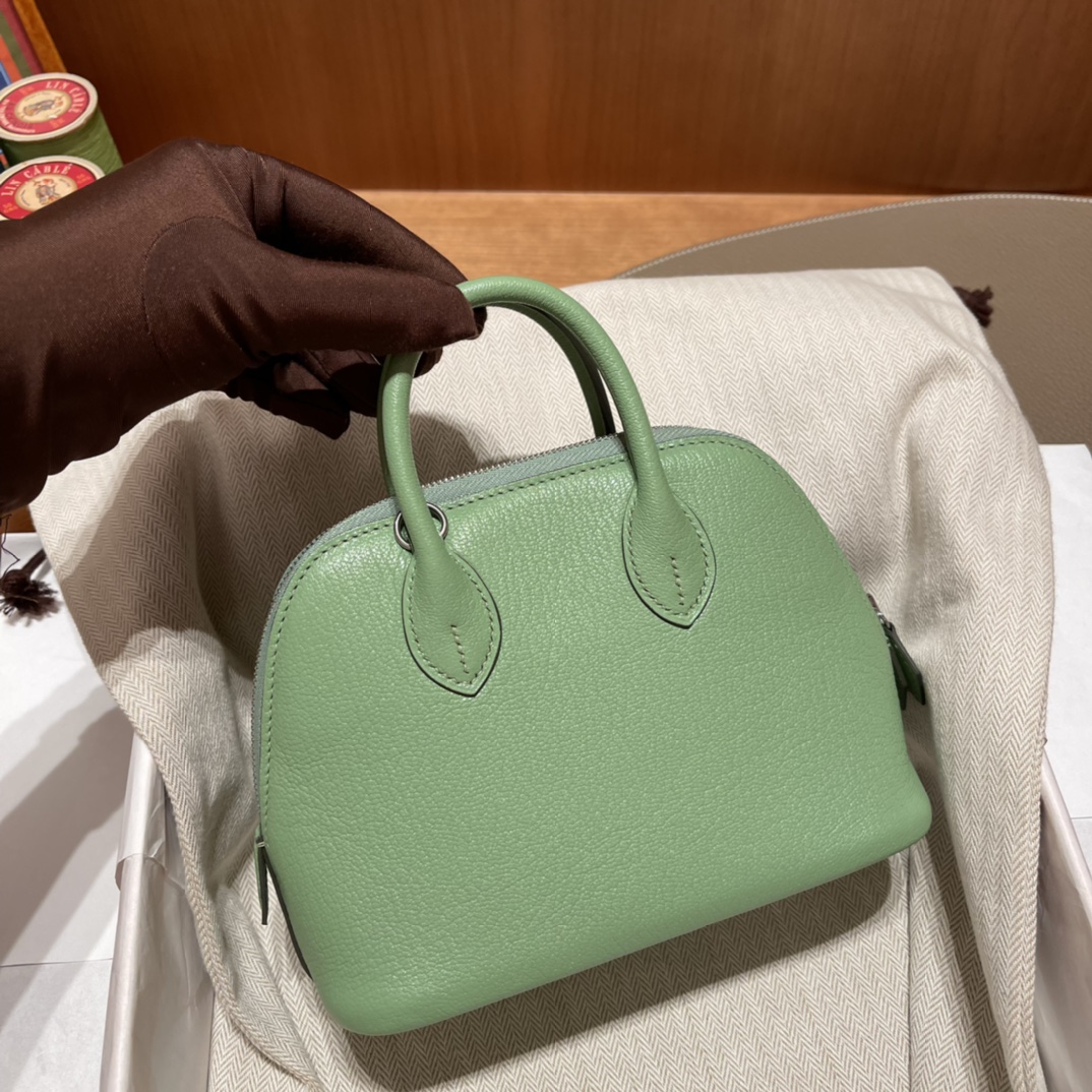 에르메스 미니 볼리드18 아보카도그린 은장 염소가죽